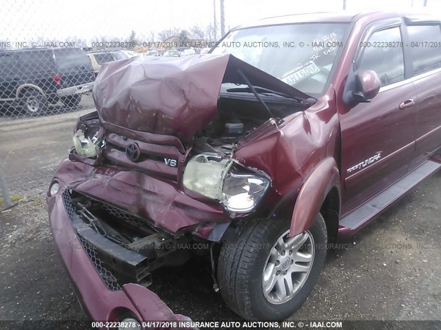 5TBDT481X4S464745 - 2004 TOYOTA TUNDRA DOUBLE CAB LIMITED RED photo 6