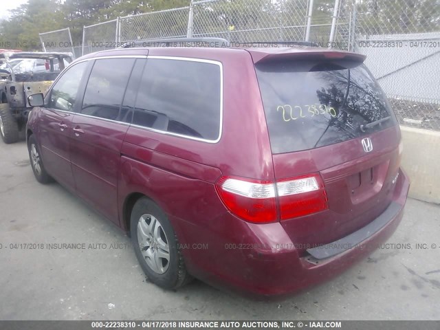 5FNRL38735B025212 - 2005 HONDA ODYSSEY EXL წითელი ფოტო 3