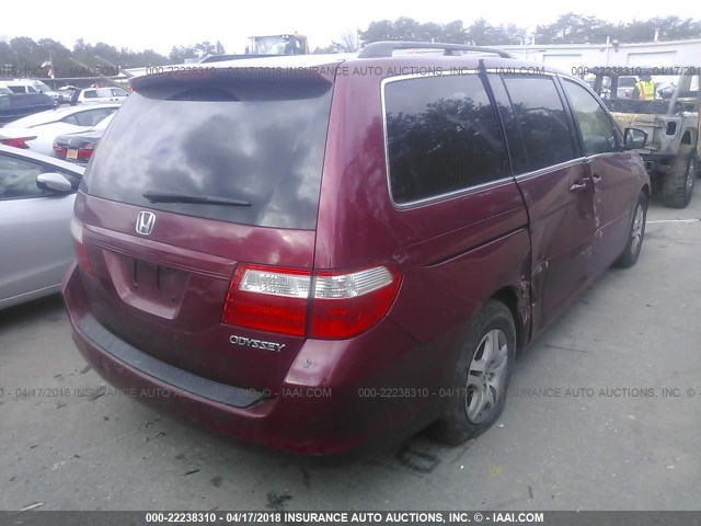 5FNRL38735B025212 - 2005 HONDA ODYSSEY EXL წითელი ფოტო 4