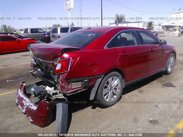 1FAHP2FWXAG124619 - 2010 FORD TAURUS LIMITED BURGUNDY photo 4