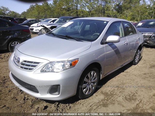 2T1BU4EE6DC115710 - 2013 TOYOTA COROLLA S/LE SILVER photo 2