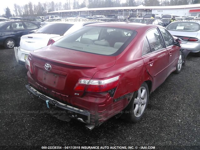 4T1BK46KX7U029927 - 2007 TOYOTA CAMRY NEW GENERAT LE/XLE/SE RED photo 4