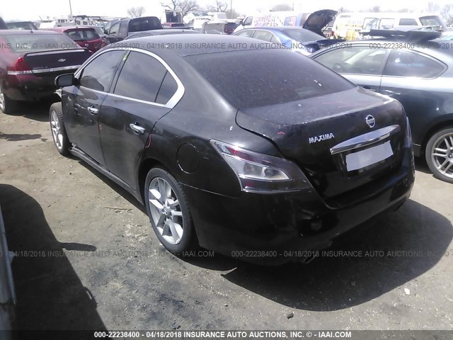 1N4AA5AP1EC438337 - 2014 NISSAN MAXIMA S/SV BLACK photo 3