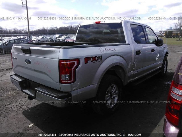 1FTEW1EGXFFC31140 - 2015 FORD F150 SUPERCREW SILVER photo 4