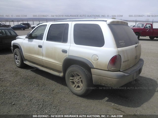 1D4HS38N23F623672 - 2003 DODGE DURANGO SPORT WHITE photo 3