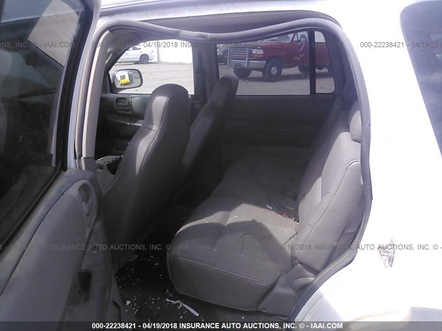 1D4HS38N23F623672 - 2003 DODGE DURANGO SPORT WHITE photo 8