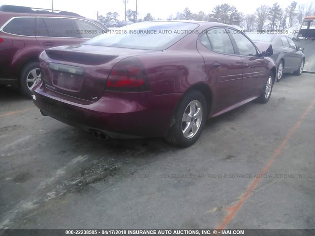 2G2WS522151346221 - 2005 PONTIAC GRAND PRIX GT BURGUNDY photo 4