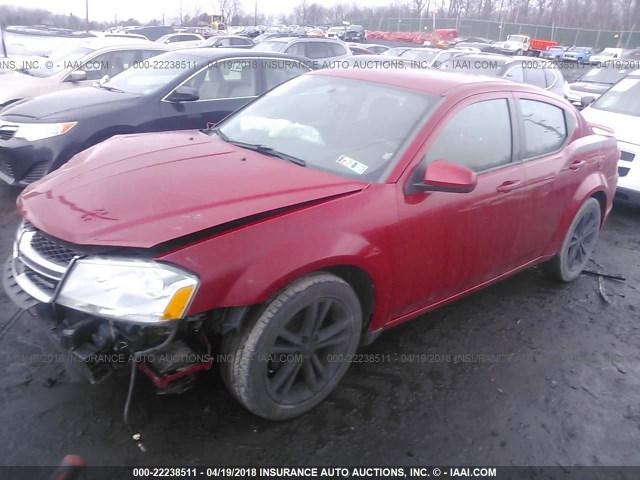 1B3BD1FG5BN524842 - 2011 DODGE AVENGER MAINSTREET RED photo 2