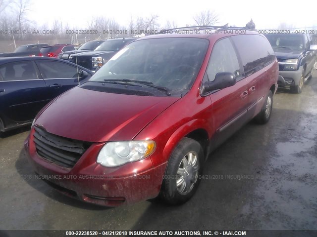 2C4GP54L95R344113 - 2005 CHRYSLER TOWN & COUNTRY TOURING RED photo 2