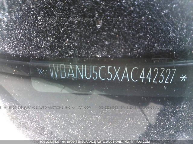 WBANU5C5XAC442327 - 2010 BMW 528 I GRAY photo 9
