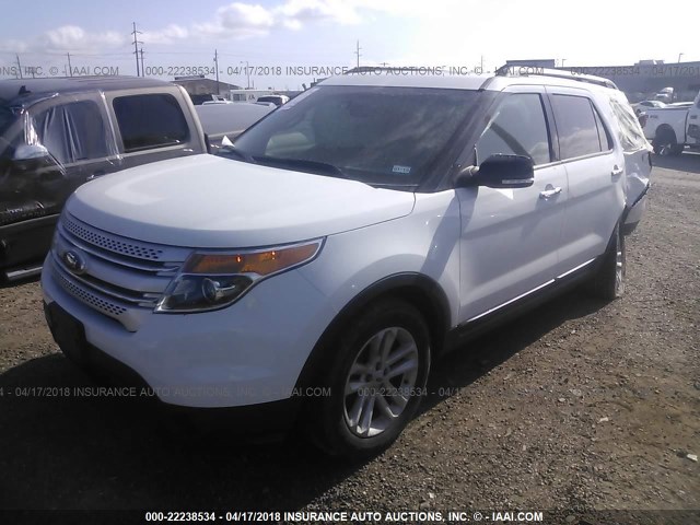 1FM5K8D87EGA15698 - 2014 FORD EXPLORER XLT WHITE photo 2