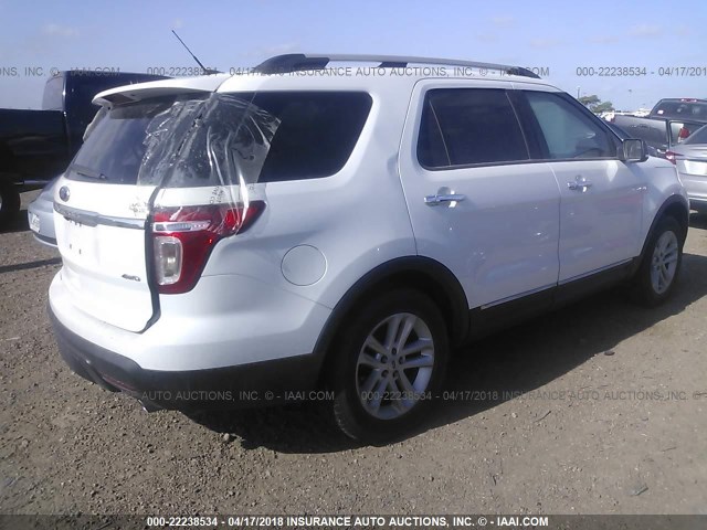 1FM5K8D87EGA15698 - 2014 FORD EXPLORER XLT WHITE photo 4