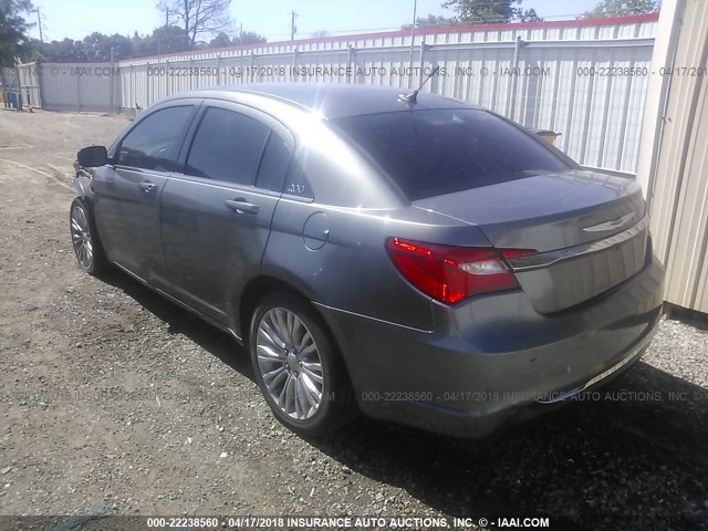 1C3CCBAB6CN149623 - 2012 CHRYSLER 200 LX GRAY photo 3