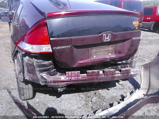 JHMZE2H33BS010160 - 2011 HONDA INSIGHT BURGUNDY photo 6