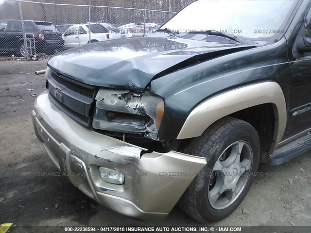 1GNDT13S742434235 - 2004 CHEVROLET TRAILBLAZER LS/LT GREEN photo 6