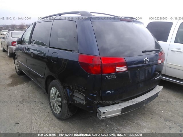 5TDZA23C54S213034 - 2004 TOYOTA SIENNA CE/LE BLUE photo 3