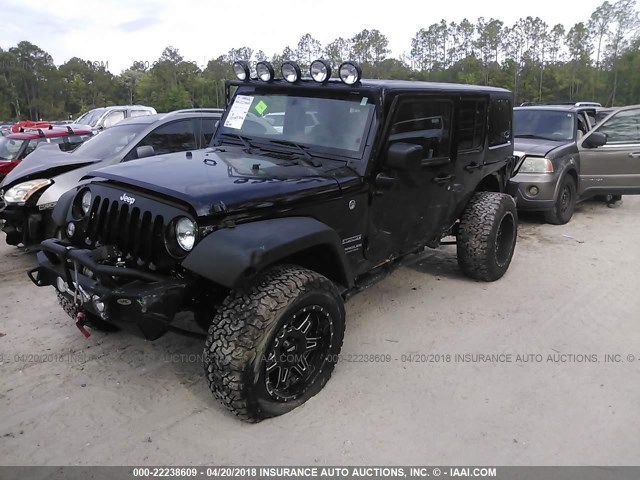 1C4BJWDG7GL305021 - 2016 JEEP WRANGLER UNLIMITE SPORT BLACK photo 2