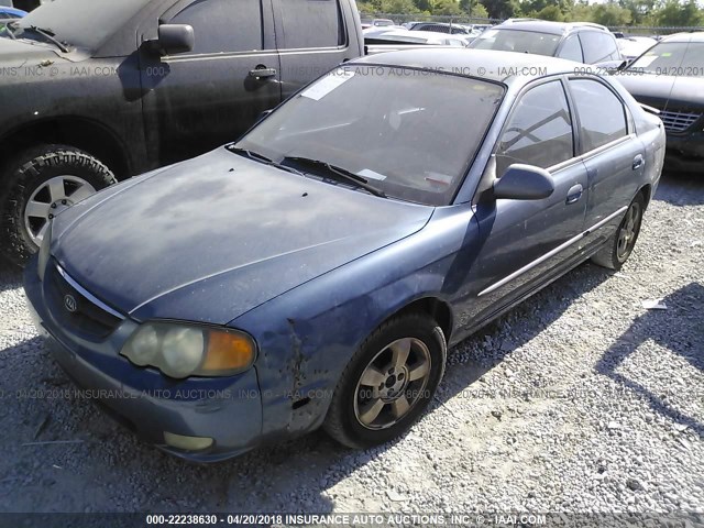 KNAFB161035095576 - 2003 KIA SPECTRA GS/GSX BLUE photo 2