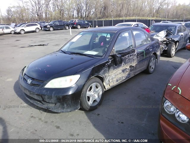 2HGES26785H508351 - 2005 HONDA CIVIC EX BLACK photo 2