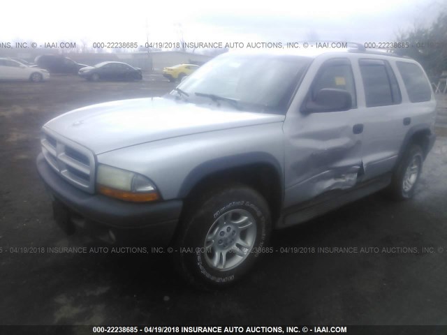 1D4HS38N93F510396 - 2003 DODGE DURANGO SPORT SILVER photo 2