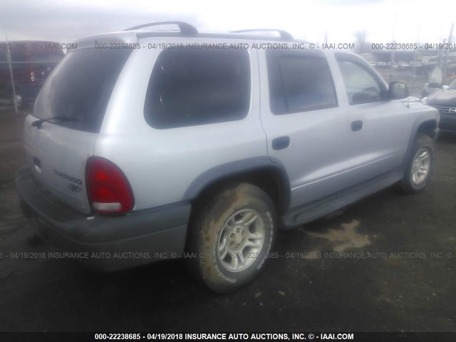 1D4HS38N93F510396 - 2003 DODGE DURANGO SPORT SILVER photo 4