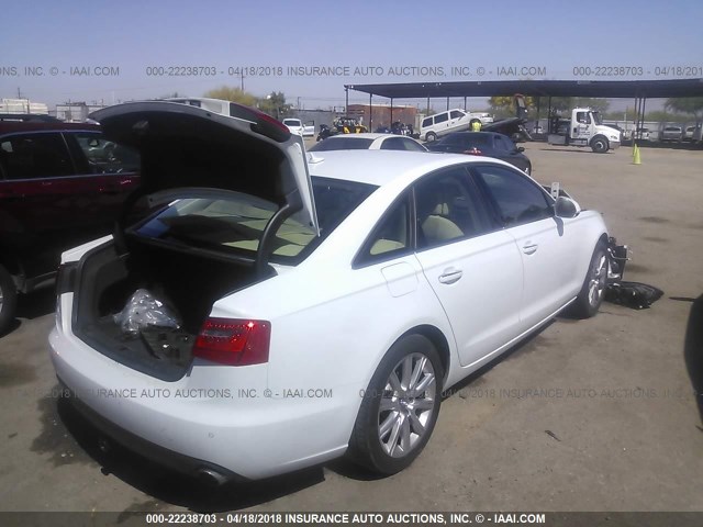 WAUGFAFCXFN009012 - 2015 AUDI A6 PREMIUM PLUS WHITE photo 4