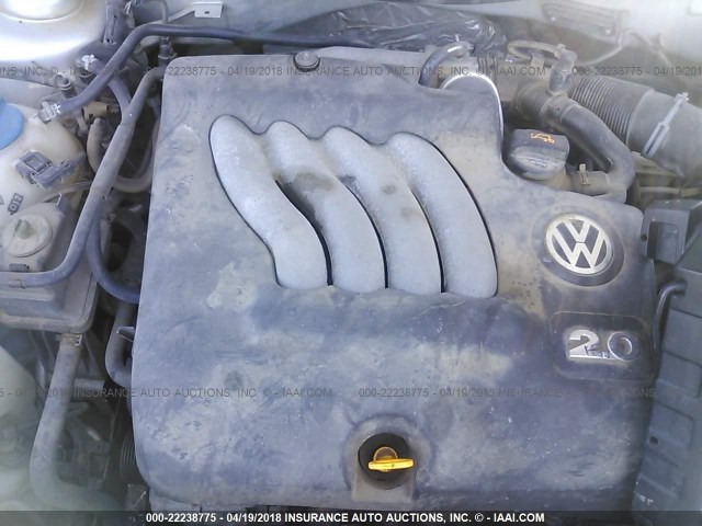 9BWGL61J154005648 - 2005 VOLKSWAGEN GOLF GLS SILVER photo 10