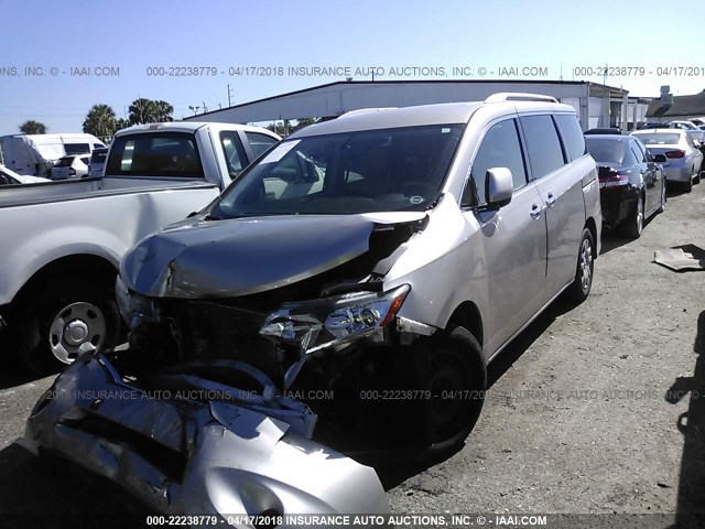 JN8AE2KP7C9040768 - 2012 NISSAN QUEST S/SV/SL/LE SILVER photo 2