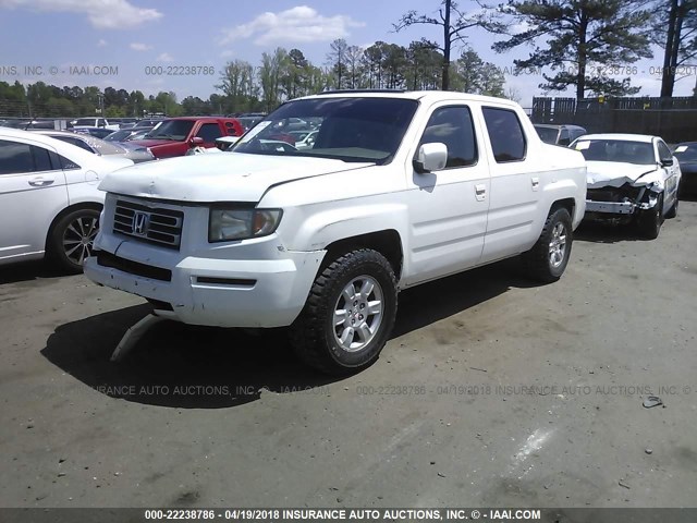 2HJYK16506H553141 - 2006 HONDA RIDGELINE RTL WHITE photo 2