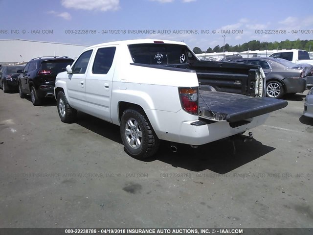 2HJYK16506H553141 - 2006 HONDA RIDGELINE RTL WHITE photo 3