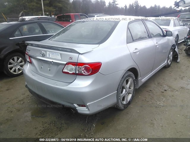 5YFBU4EE7DP174314 - 2013 TOYOTA COROLLA S/LE SILVER photo 4