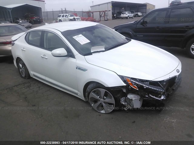 KNAGM4AD1F5088433 - 2015 KIA OPTIMA HYBRID WHITE photo 1