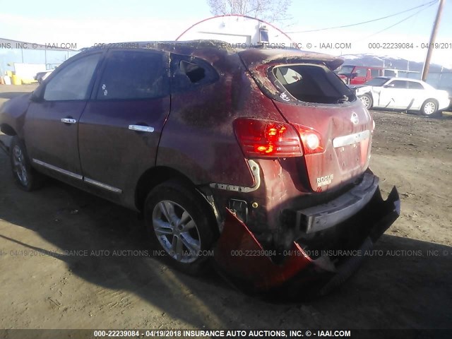 JN8AS5MVXCW372470 - 2012 NISSAN ROGUE S/SV RED photo 3