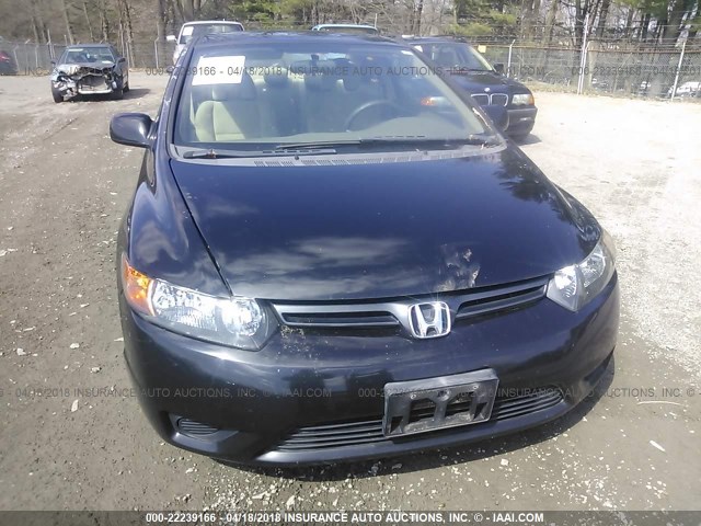 2HGFG12816H583702 - 2006 HONDA CIVIC EX BLACK photo 6