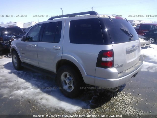 1FMEU73E28UA75339 - 2008 FORD EXPLORER XLT SILVER photo 3