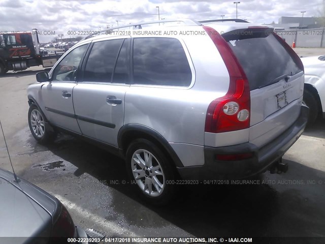 YV1CZ91H241032132 - 2004 VOLVO XC90 T6 SILVER photo 3