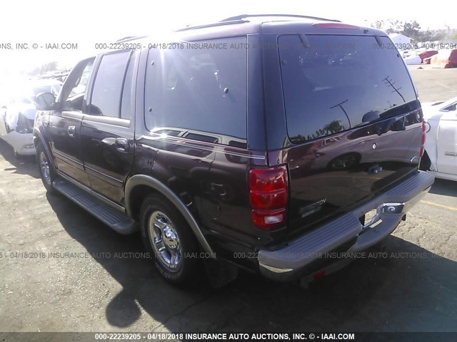 1FMRU17L51LB76099 - 2001 FORD EXPEDITION EDDIE BAUER MAROON photo 3