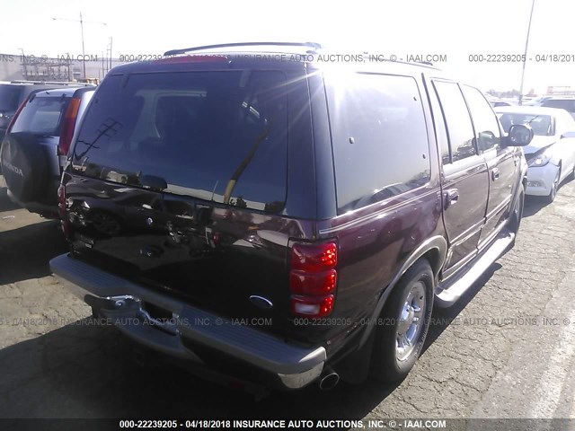 1FMRU17L51LB76099 - 2001 FORD EXPEDITION EDDIE BAUER MAROON photo 4