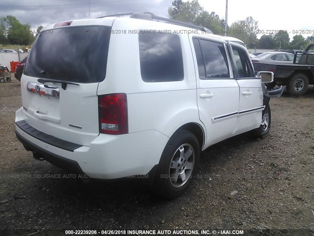 5FNYF3H92AB012627 - 2010 HONDA PILOT TOURING WHITE photo 4