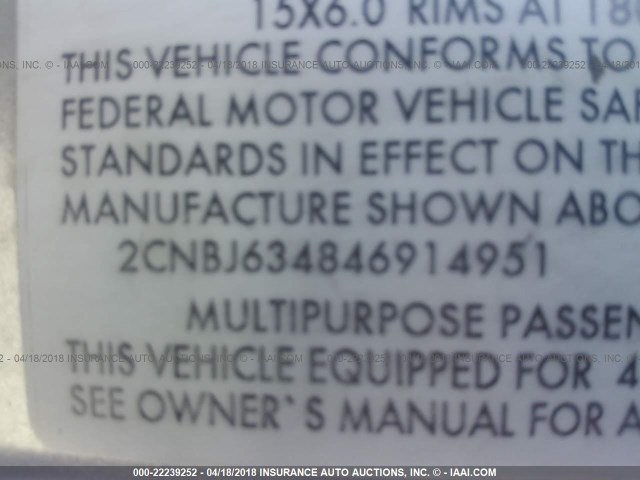 2CNBJ634846914951 - 2004 CHEVROLET TRACKER LT SILVER photo 9