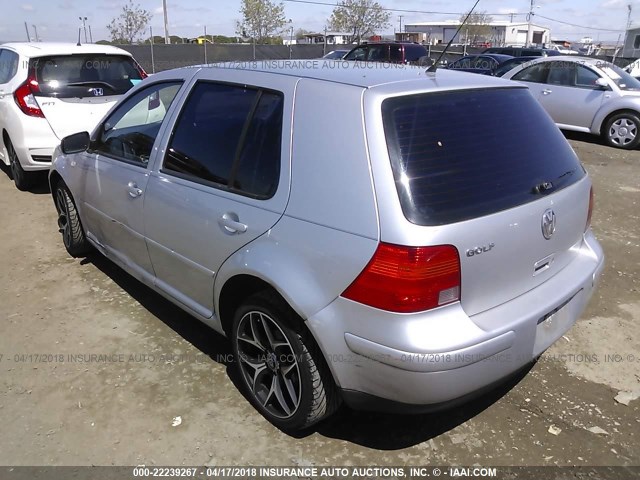 9BWGT61J414048035 - 2001 VOLKSWAGEN GOLF GLS SILVER photo 3