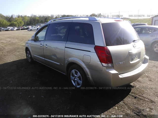 5N1BV28U87N117640 - 2007 NISSAN QUEST S/SE/SL GOLD photo 3