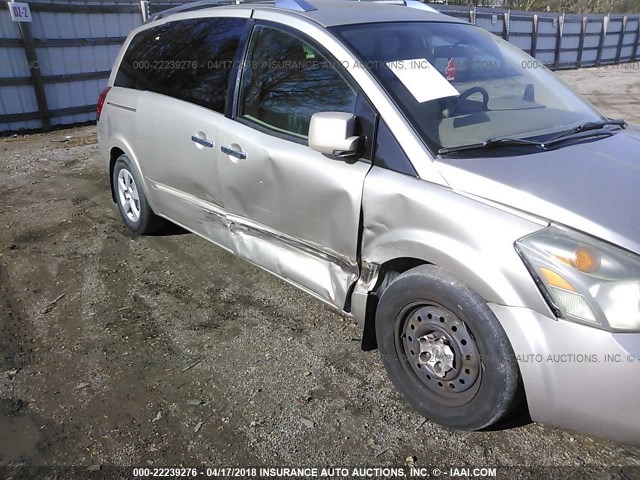 5N1BV28U87N117640 - 2007 NISSAN QUEST S/SE/SL GOLD photo 6