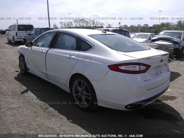 3FA6P0D94ER200777 - 2014 FORD FUSION TITANIUM WHITE photo 3