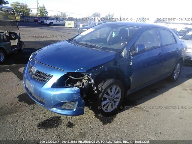 1NXBU40E39Z073557 - 2009 TOYOTA COROLLA S/LE/XLE BLUE photo 2