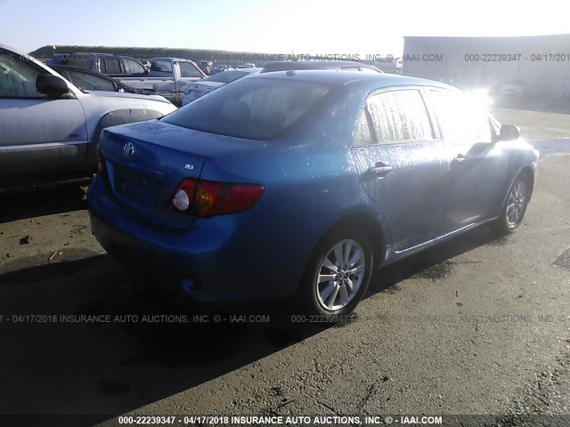 1NXBU40E39Z073557 - 2009 TOYOTA COROLLA S/LE/XLE BLUE photo 4