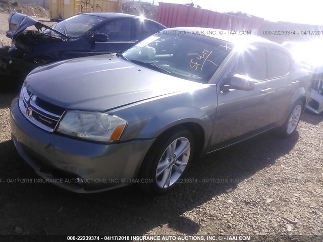 1C3CDZEG5CN253743 - 2012 DODGE AVENGER SXT GRAY photo 2