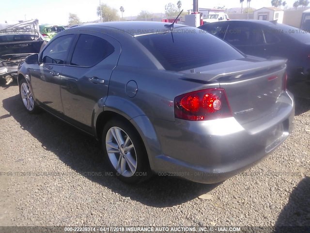 1C3CDZEG5CN253743 - 2012 DODGE AVENGER SXT GRAY photo 3