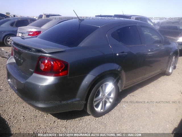 1C3CDZEG5CN253743 - 2012 DODGE AVENGER SXT GRAY photo 4