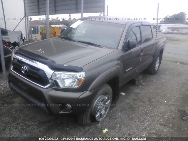 3TMJU4GN6DM150019 - 2013 TOYOTA TACOMA DOUBLE CAB PRERUNNER Pewter photo 2